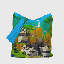 Сумка-шопер Майнкрафт - панды, цвет: 3D-принт