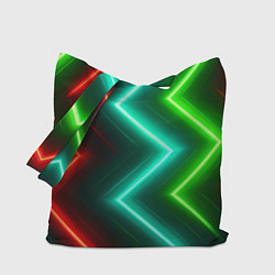 Сумка-шопер Неоновые зигзаги, цвет: 3D-принт
