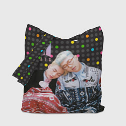 Сумка-шопер BTS разноцветные точки, цвет: 3D-принт