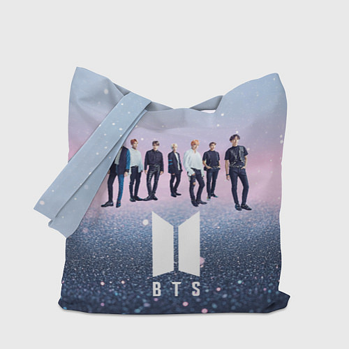 Сумка-шоппер BTS нежный блестящий фон / 3D-принт – фото 1