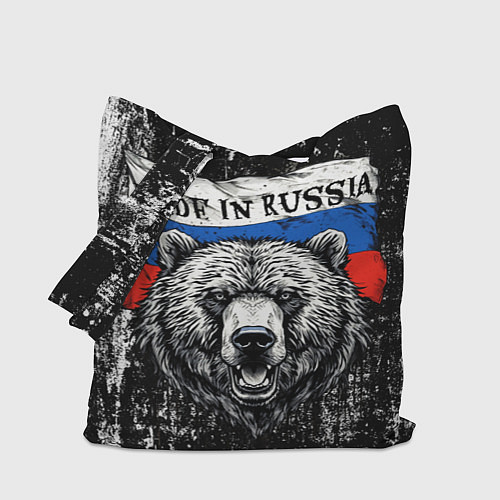 Сумка-шоппер Медведь на фоне Росийсского флага / 3D-принт – фото 1