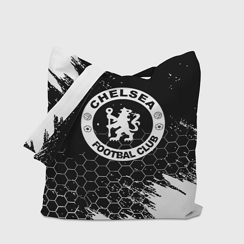 Сумка-шоппер Челси соты черно белые краски / 3D-принт – фото 1