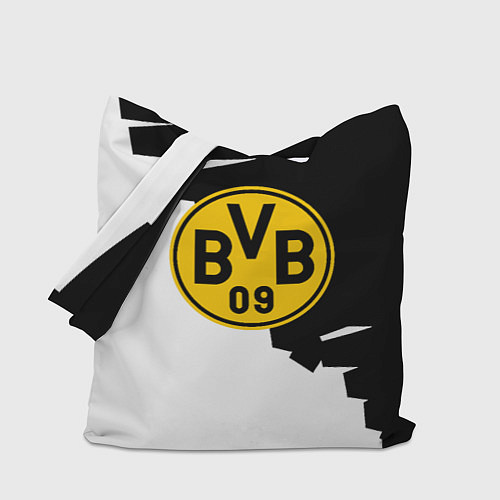 Сумка-шоппер Borussia черно белая геометрия / 3D-принт – фото 1