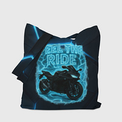 Сумка-шопер Feel the ride неоновый мото, цвет: 3D-принт