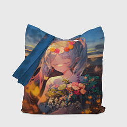 Сумка-шопер Фрирен с цветами, цвет: 3D-принт