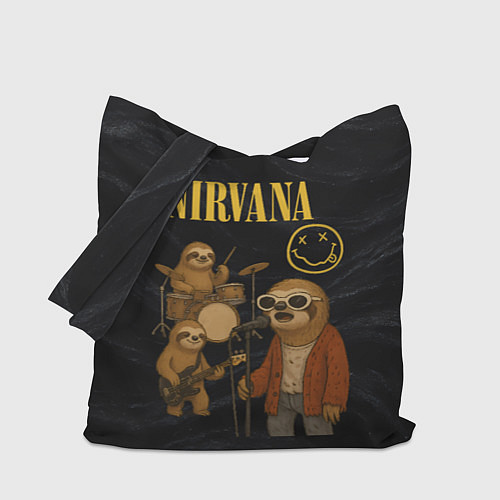 Сумка-шоппер Ленивцы группа Nirvana / 3D-принт – фото 1