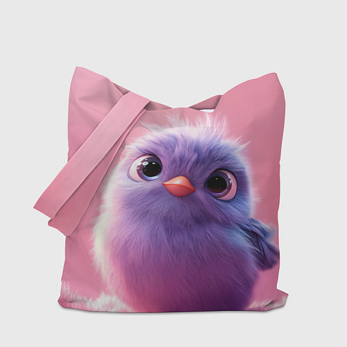 Сумка-шоппер Милая фиолетовая птичка / 3D-принт – фото 1