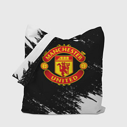Сумка-шопер Манчестер Юнайтед белые краски, цвет: 3D-принт