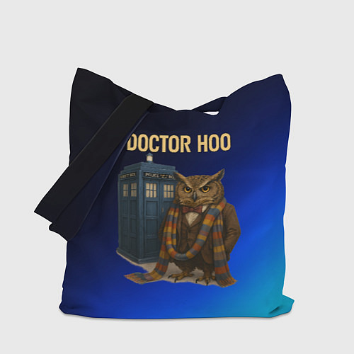 Сумка-шоппер Doctor Hoo сова у телефонной будки / 3D-принт – фото 1