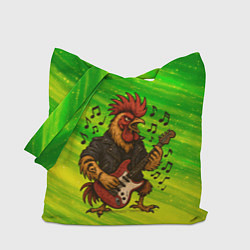 Сумка-шопер Петух гитарист, цвет: 3D-принт