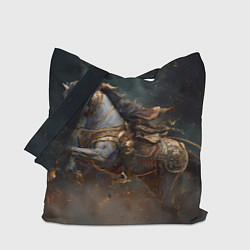 Сумка-шопер Лошадь в золотых подвесках, цвет: 3D-принт