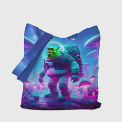 Сумка-шопер Шрек бравый космонавт на планете неоновых грибов, цвет: 3D-принт