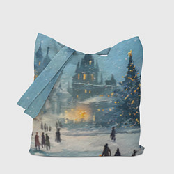 Сумка-шопер Новогодняя елка в Москве, цвет: 3D-принт
