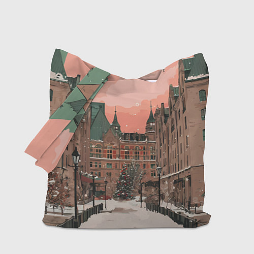 Сумка-шоппер Новогодний Московский двор / 3D-принт – фото 1