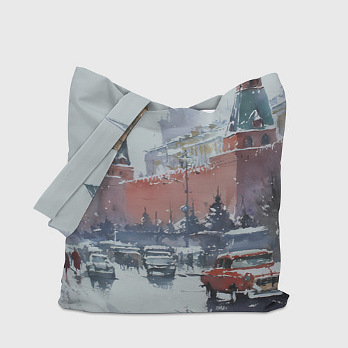 Сумка-шоппер Старинная Москва - новый год / 3D-принт – фото 1