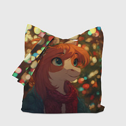 Сумка-шопер Рыжая новогодняя лошадка, цвет: 3D-принт