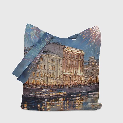 Сумка-шоппер Новогодний салют в Питере / 3D-принт – фото 1