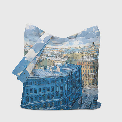 Сумка-шоппер Зимний утренний Питер / 3D-принт – фото 1