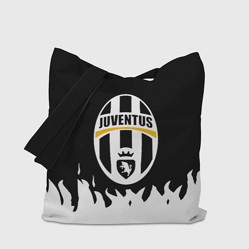 Сумка-шоппер Ювентус белый огонь текстура / 3D-принт – фото 1