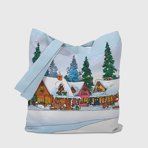 Сумка-шоппер Новогодник дворик / 3D-принт – фото 1