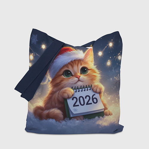 Сумка-шоппер Кот который ждет новый год / 3D-принт – фото 1