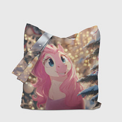 Сумка-шопер Удивленная лошадка - Новый год, цвет: 3D-принт