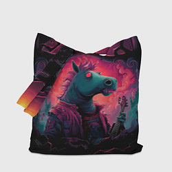 Сумка-шопер Лошадь рок стиль, цвет: 3D-принт