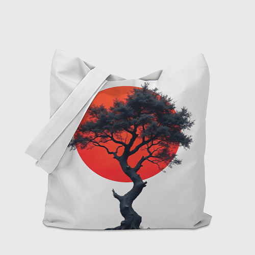 Сумка-шоппер Японское дерево и солнце / 3D-принт – фото 1