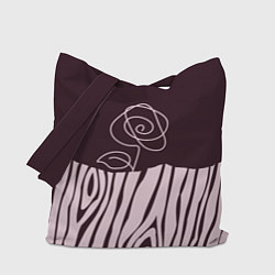 Сумка-шопер Роза на текстуре дерева, цвет: 3D-принт