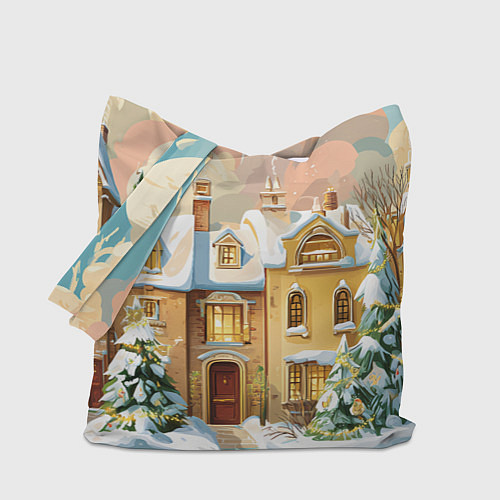 Сумка-шоппер Новогодний город / 3D-принт – фото 1