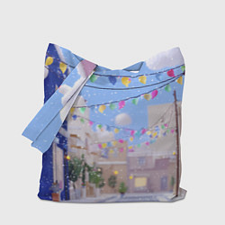 Сумка-шоппер Предновогодний праздничный дворик