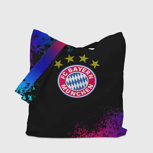 Сумка-шоппер Бавария Мюнхен краски неон градиент / 3D-принт – фото 1