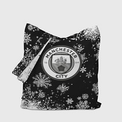 Сумка-шоппер Манчестер сити снежинки новый год