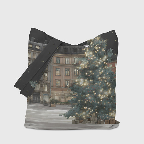 Сумка-шоппер Елка во дворе / 3D-принт – фото 1