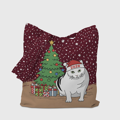 Сумка-шоппер Кот Бендер и ёлка / 3D-принт – фото 1