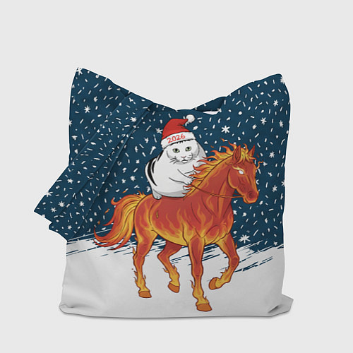 Сумка-шоппер Кот Бендер и огненный конь - 2026 / 3D-принт – фото 1