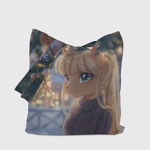 Сумка-шоппер Новогодняя анимешная лошадка / 3D-принт – фото 1