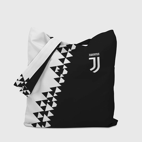 Сумка-шоппер Juventus черно белая геометрия текстура / 3D-принт – фото 1