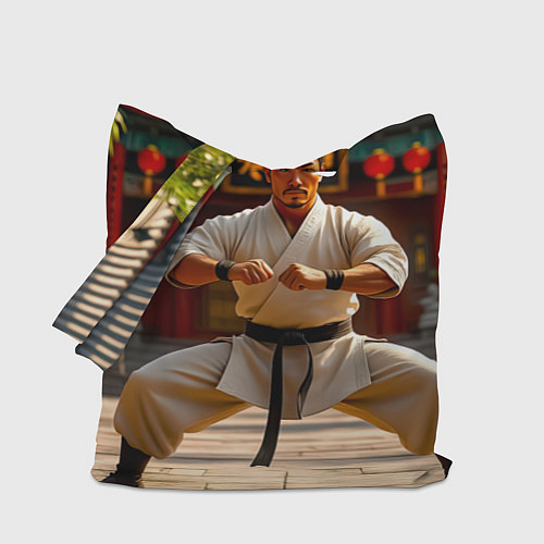 Сумка-шоппер Мастер кунг-фу в храме Шаолинь / 3D-принт – фото 1