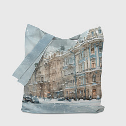 Сумка-шопер Снежный день в Санкт-Петербурге, цвет: 3D-принт