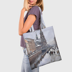 Сумка-шопер Санкт-Петербург зима, цвет: 3D-принт — фото 2