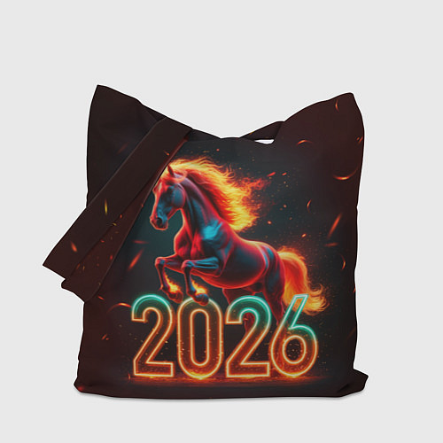 Сумка-шоппер Светящаяся лошадь 2026 / 3D-принт – фото 1