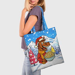 Сумка-шопер Лошадка с оливье, цвет: 3D-принт — фото 2