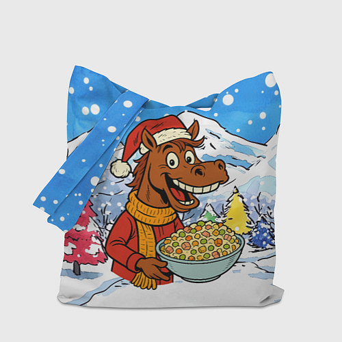 Сумка-шоппер Лошадка с оливье / 3D-принт – фото 1