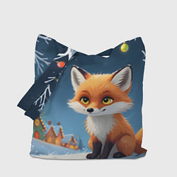 Сумка-шопер Лисичка новогодней ночью, цвет: 3D-принт