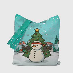 Сумка-шопер Снеговик - Новогодний Зож, цвет: 3D-принт