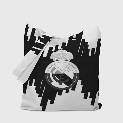 Сумка-шоппер Реал Мадрид белая геометрия / 3D-принт – фото 1