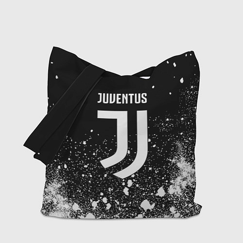Сумка-шоппер Ювентус всплеск белых красок / 3D-принт – фото 1