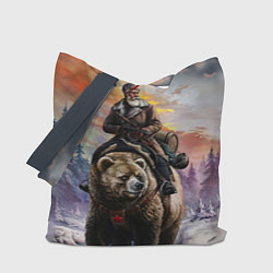 Сумка-шопер Красноармеец на медведе, цвет: 3D-принт