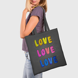 Сумка-шопер Love Love Love, цвет: 3D-принт — фото 2